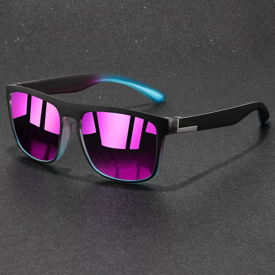 Lunettes de pêche vintage carrées polarisées UV400 pour hommes et femmes design rétro