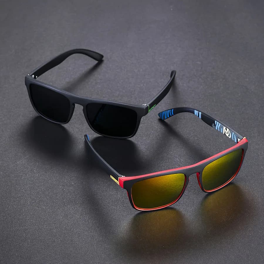 Lunettes de soleil polarisées carrées anti-éblouissement pour la pêche, conduite et vacances