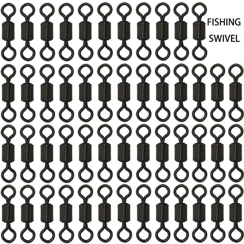Émerillons barrel snap 50 pièces noir mat pour pêche - Connecteurs ligne leurre hameçon pêche carpe