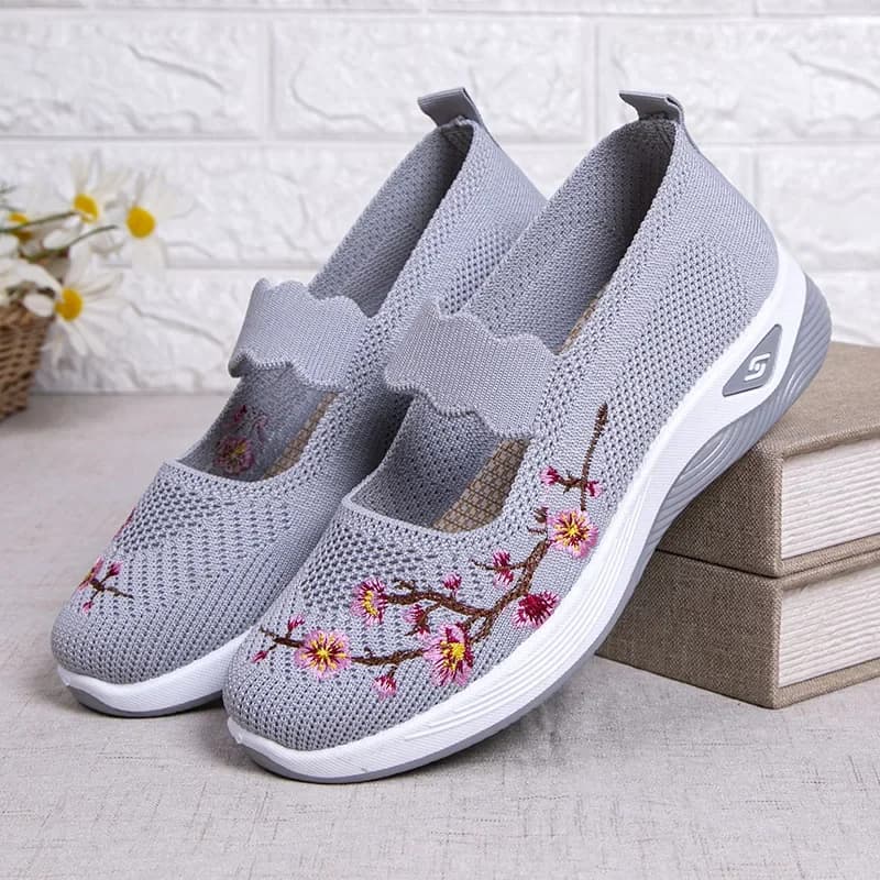 Chaussures sneakers femme 2025 été casual respirantes brodées semelle épaisse abordables livraison gratuite
