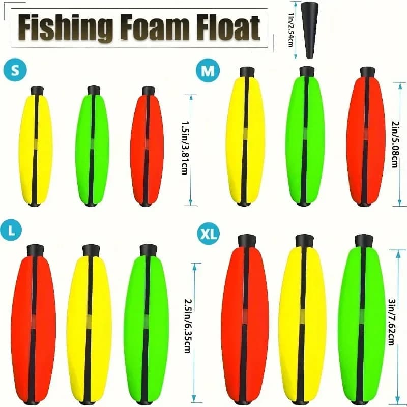 5pcs Flotteurs Ovale Pêche Silure - Flotteurs Fente Pêche Lancer - Flotteurs Mousse Pêche Gros Poissons