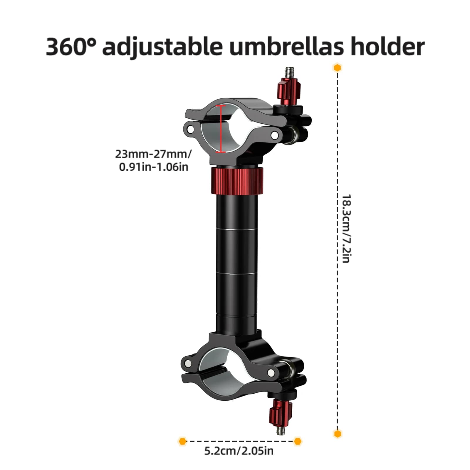 Support de montage réglable en alliage d'aluminium pour accessoires de pêche rotatif