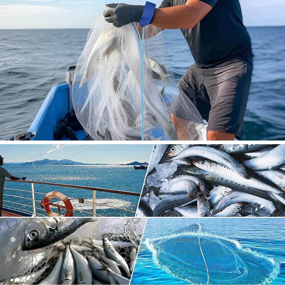 Filet de lancer pêche en mer américain pour appâts et poissons fourrage 3 à 10 pieds