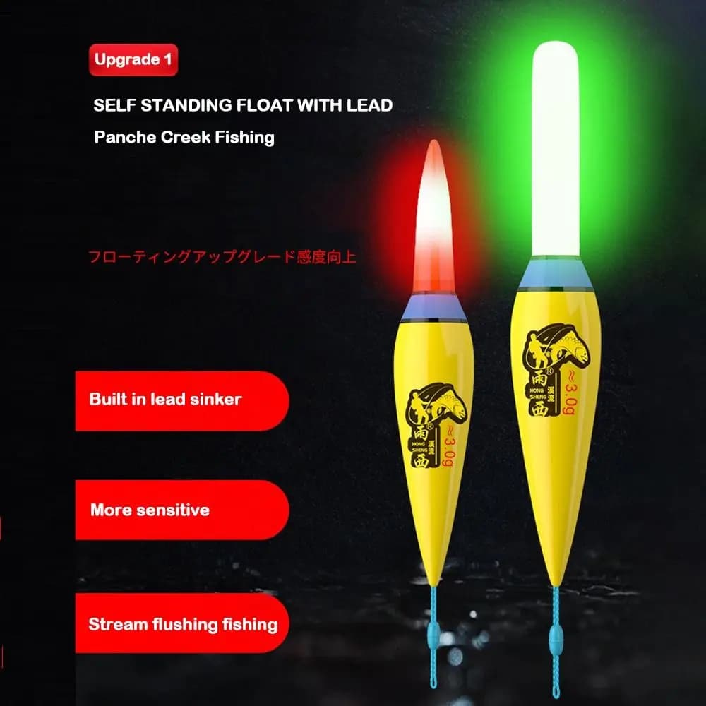 Flotteurs de pêche nocturne à LED avec indicateur lumineux rouge - Détection précise des touches