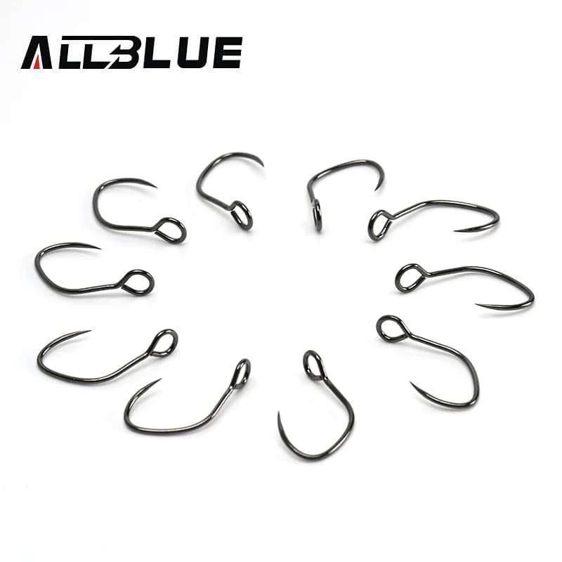 Hameçon truite sans ardillon 10# 8# BLUX anti-corrosion forgé - Lot de 10 hameçons pêche verticale