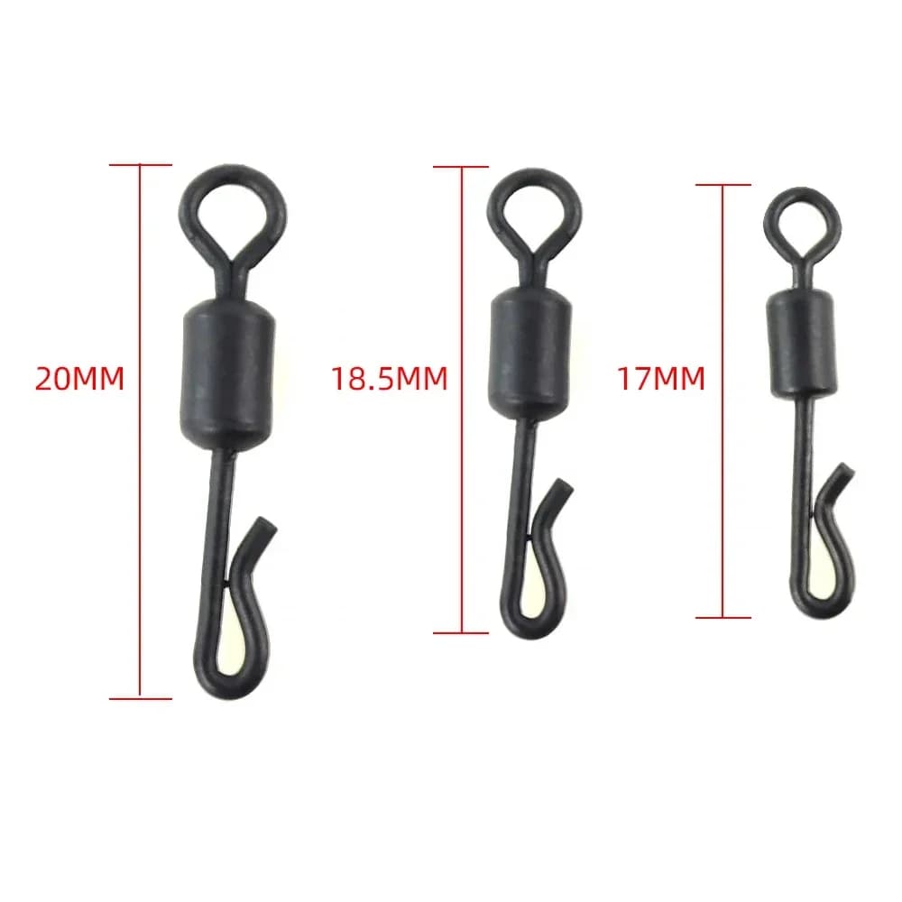 20 émerillons rapides Hirisi en acier inoxydable pour pêche carpe - Accessoires de qualité pour montages efficaces
