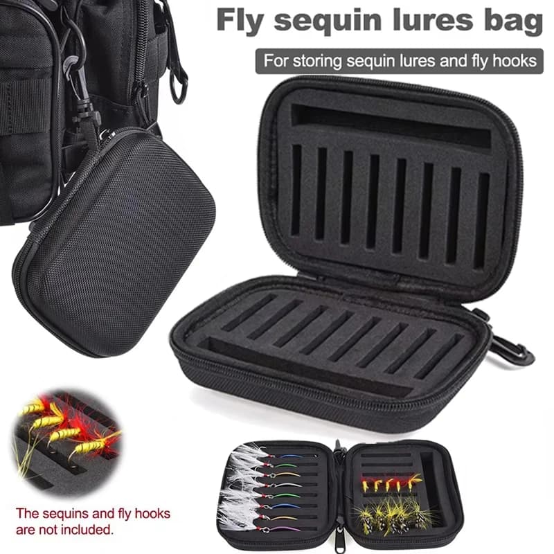 Boîte de rangement EVA professionnelle 16 compartiments pour leurres spinner cuillère pêche mouche portable