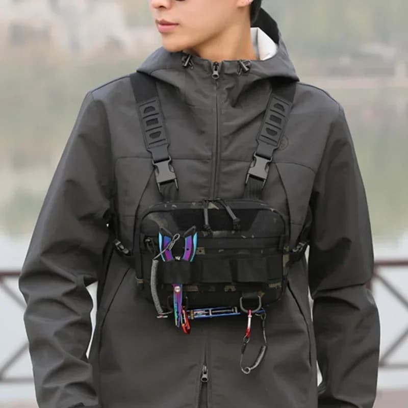 Sac poitrine pêche tactique homme étanche molle nylon randonnée camping sac à dos voyage extérieur