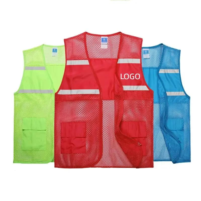 Gilet sécurité pêche bénévole imprimé logo respirant service public pêche responsable sécurité