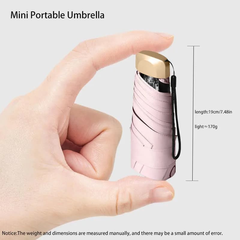 Parapluie solaire ultra-léger pliable 5 fois mini format protection UV ombrelle extérieure