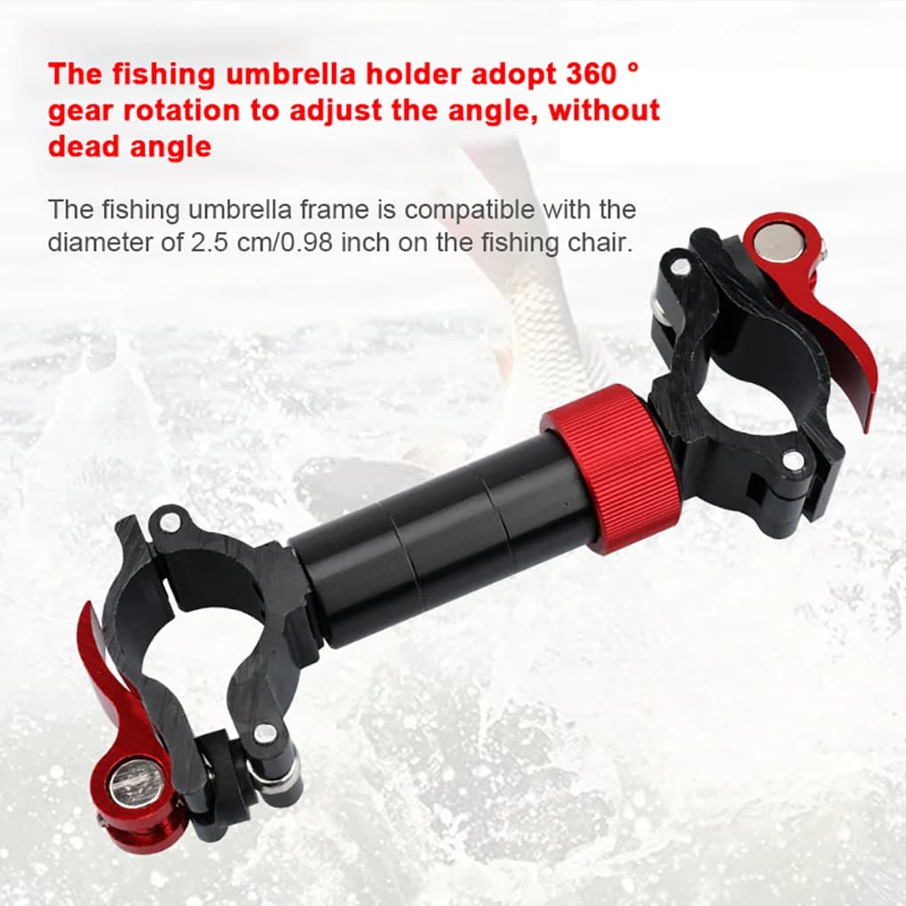 Support parapluie pour chaise de pêche en alliage aluminium rotatif et réglable - Équipement bateau extérieur