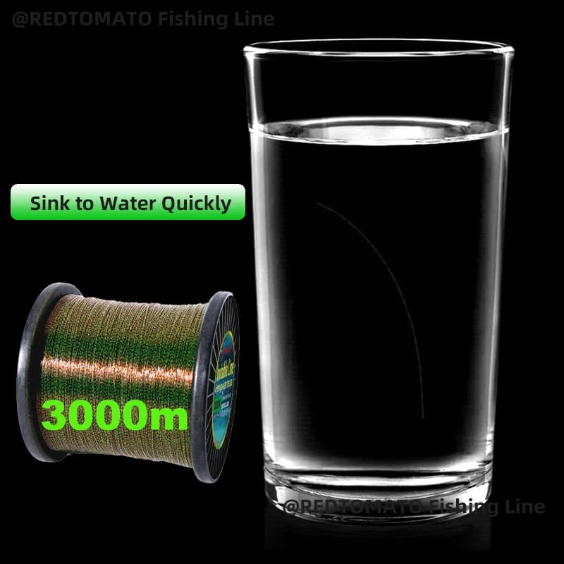 Ligne de pêche invisible 3D spotted 3000M/1000M/500M fluorocarbone pour carpe brochet perche