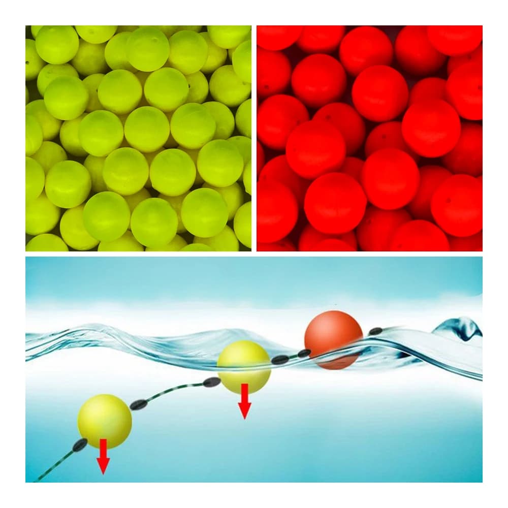 Flotteurs boules EPS #1-#10 couleurs vives avec billes modifiées attractives pour équipement pêche