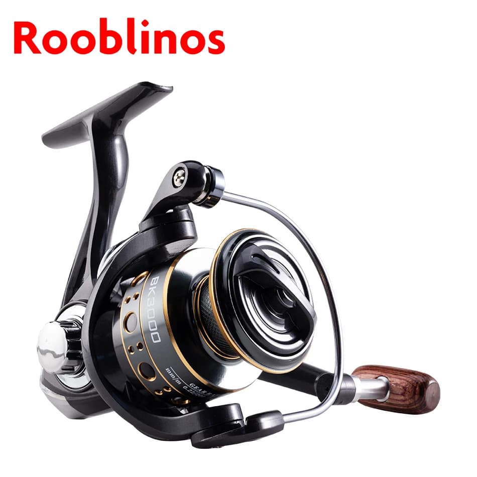 Moulinet Spinning Rooblinos BK pour pêche en mer et eau douce - bobine métal interchangeable gauche/droite pour truite et carpe