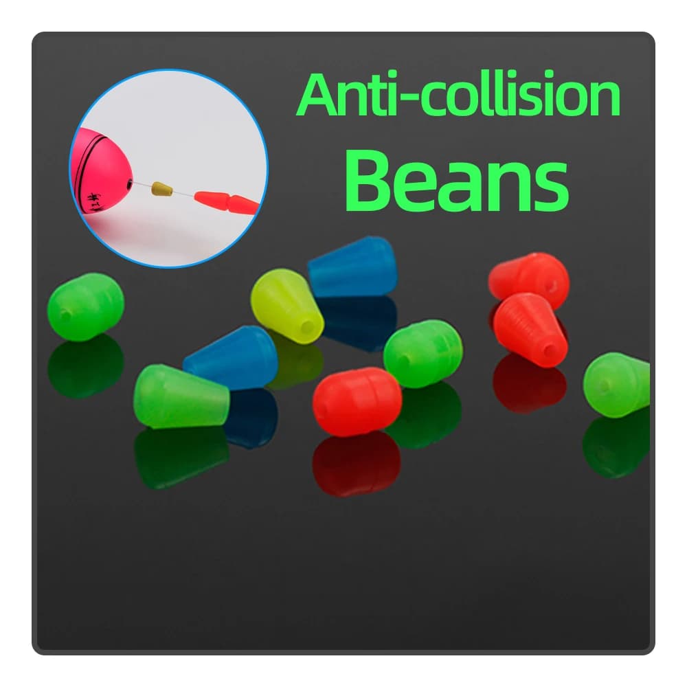 50 billes de pêche en caoutchouc souple pour amortisseurs de ligne, protection anti-collision pour flotteurs et cannes