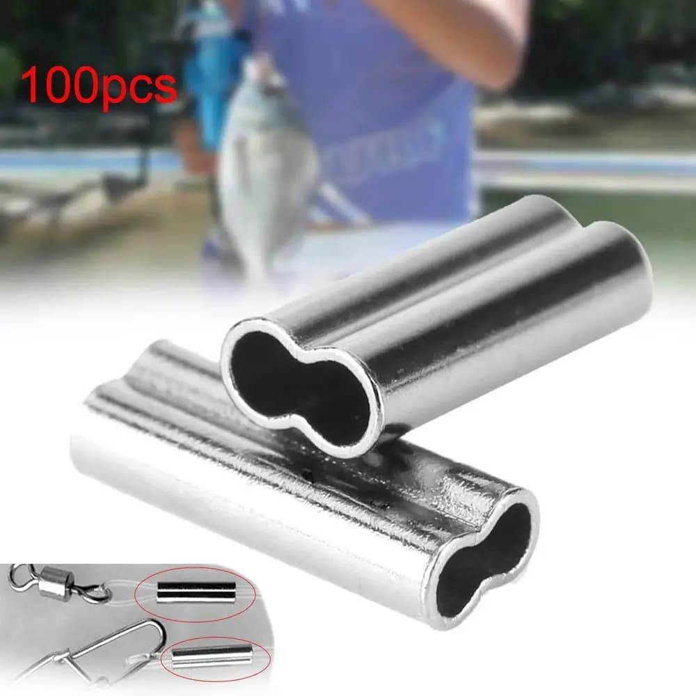 100 manchons de sertissage pour montages de pêche - Connecteurs simples et doubles pour ligne