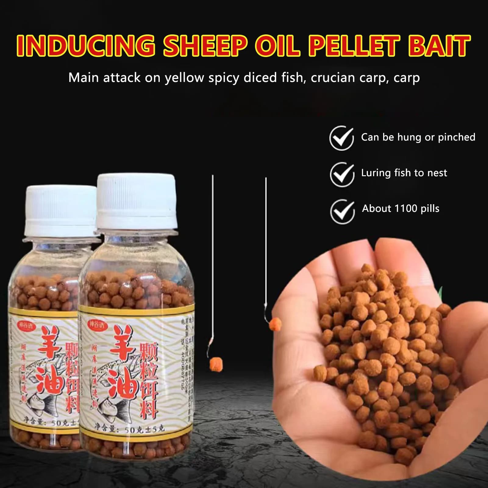 Appât concentré pellets fort attractant portable pour carpe carassin tilapia pêche