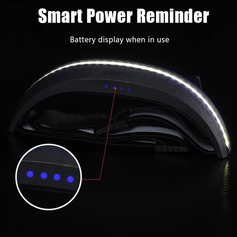 Lampe frontale COB portable lumière rouge/blanche rechargeable pêche camping - Projecteur frontal
