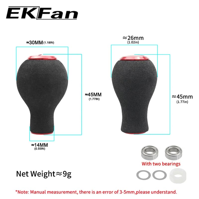 Poignées EKFan EVA pour moulinets Dawa Shimano - Forme gourde ergonomique pour pêche au lancer