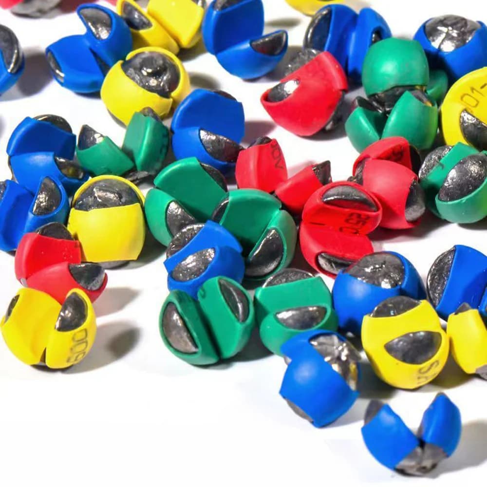 100 plombs plombées rapides ouverture mixte G2-6B pour pêche avec clips mordants et colle protectrice