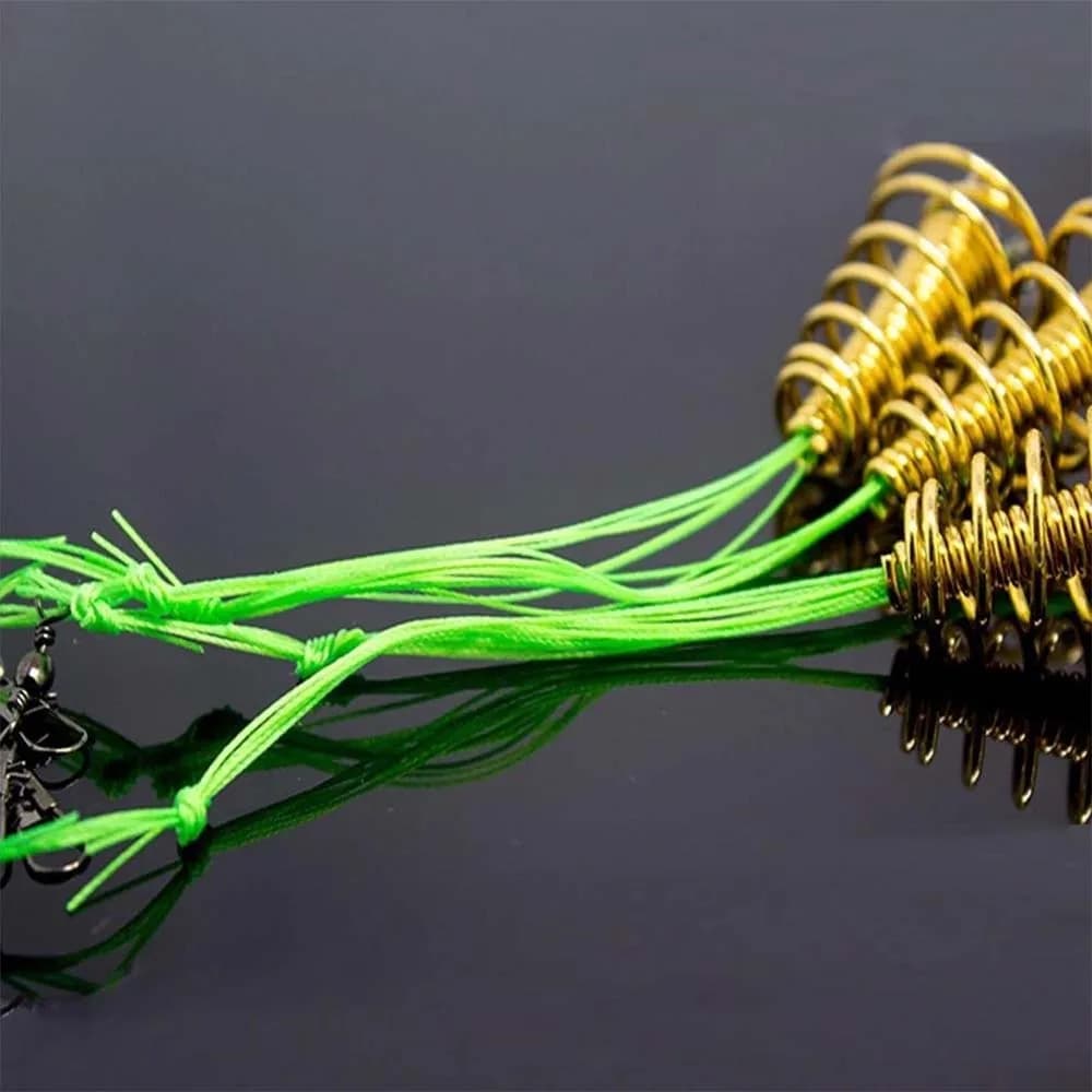 Montages feeder anti-accrochage pour carpe - Ressort hélicoïdal et hameçon barbelé pour lancers longue distance