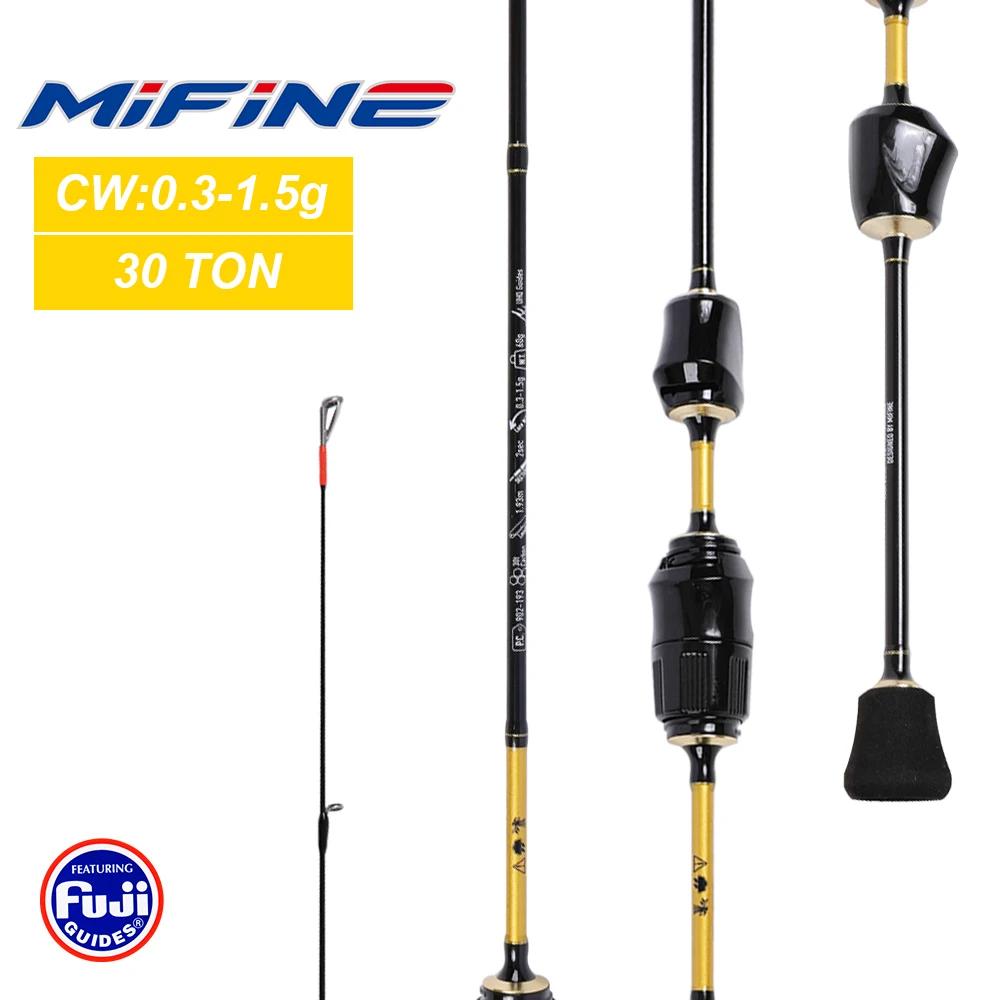 Canne spinning ultralight Mifine MOTRAL DRAW XUL carbone 30T anneaux Fuji leurres 0.3-1.5g truite pêche fine