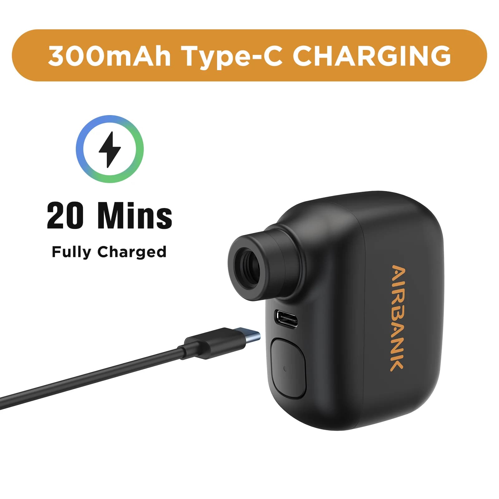 Pompe électrique mini vélo AIRBANK POCKET SE 100 PSI - Gonfleur portable piles pour vélo route pêche