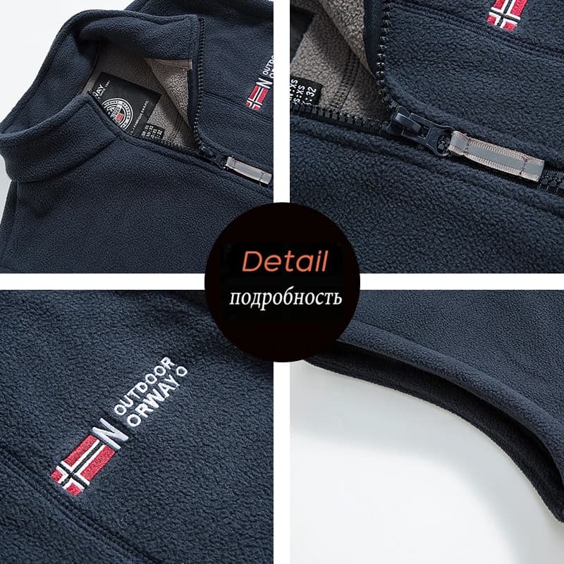 Veste polaire homme sans manches hiver col montant sport extérieur décontracté coupe-vent