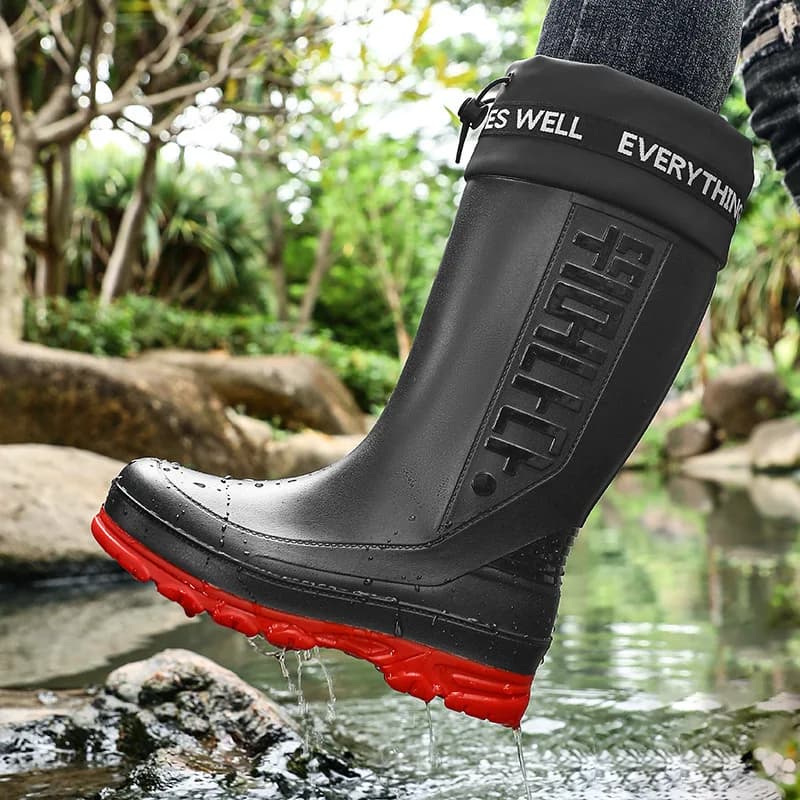 Bottes pêche homme épaisses antidérapantes imperméables grandes tailles 39-45 chaussures travail