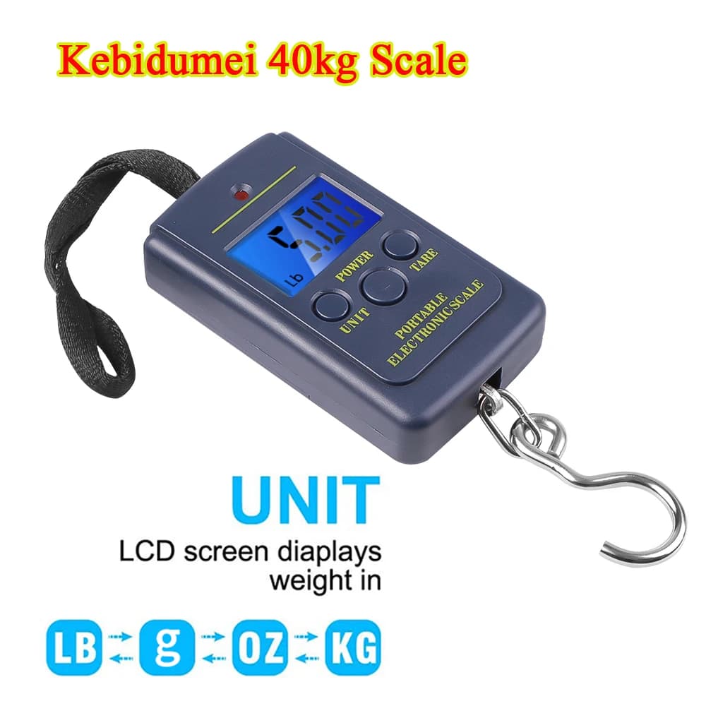 Balance digitale pêche 40kg précision 0.01kg pèse-bagages électronique LCD portable pour peser poissons