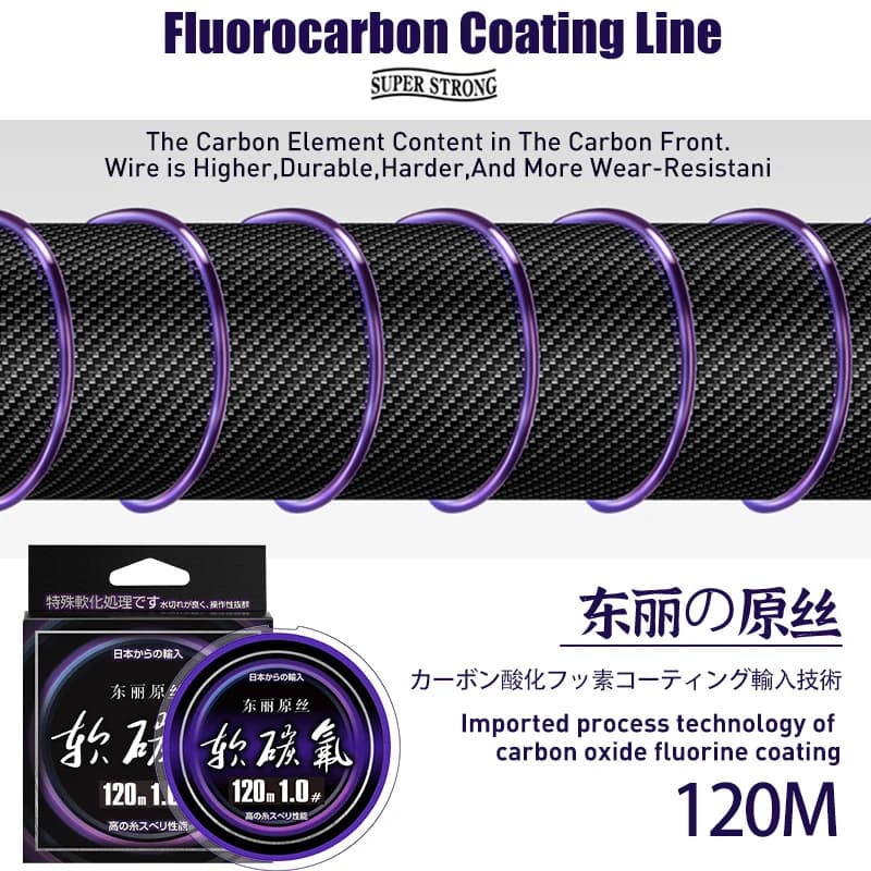 Ligne de pêche fluorocarbone ZUKIBO revêtue souple - Fil monofilament japonais pour eau douce et mer