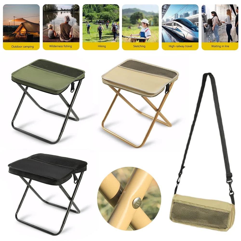 Tabouret pêche renforcé portable - Siège pliant résistant pour équipement de pêche lourd