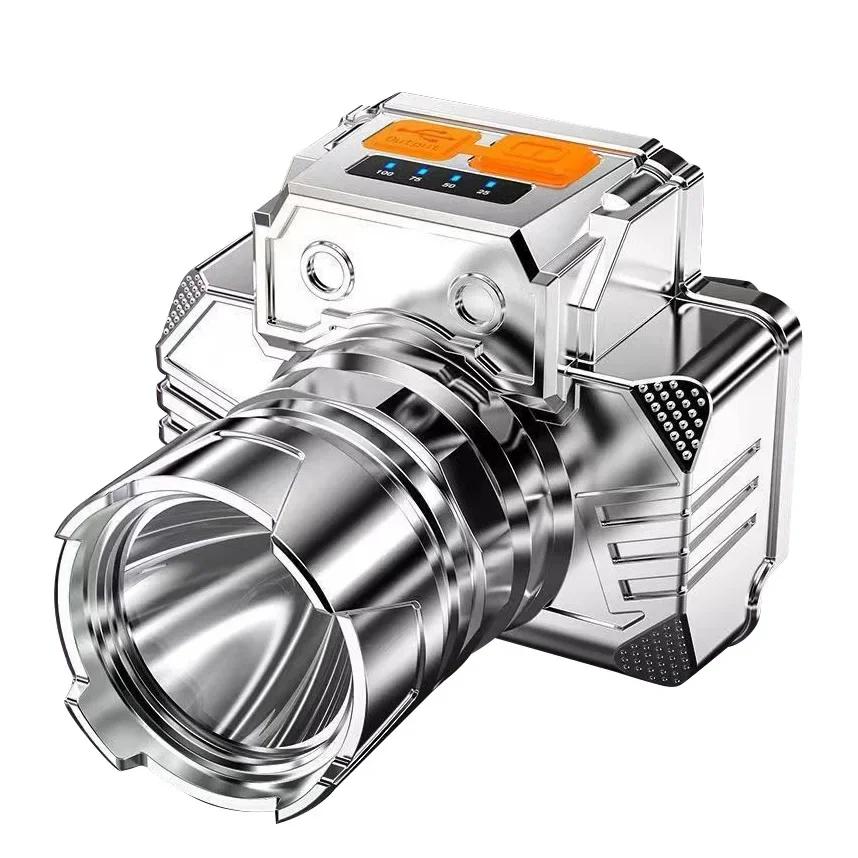 Lampe frontale LED rechargeable super lumineuse étanche pour chasse pêche et activités outdoor nocturnes