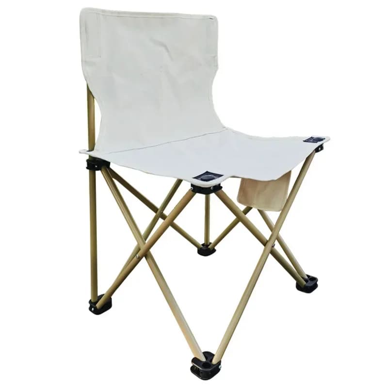 Chaise pliante métal renforcé portable pêche camping extérieur résistante aux intempéries