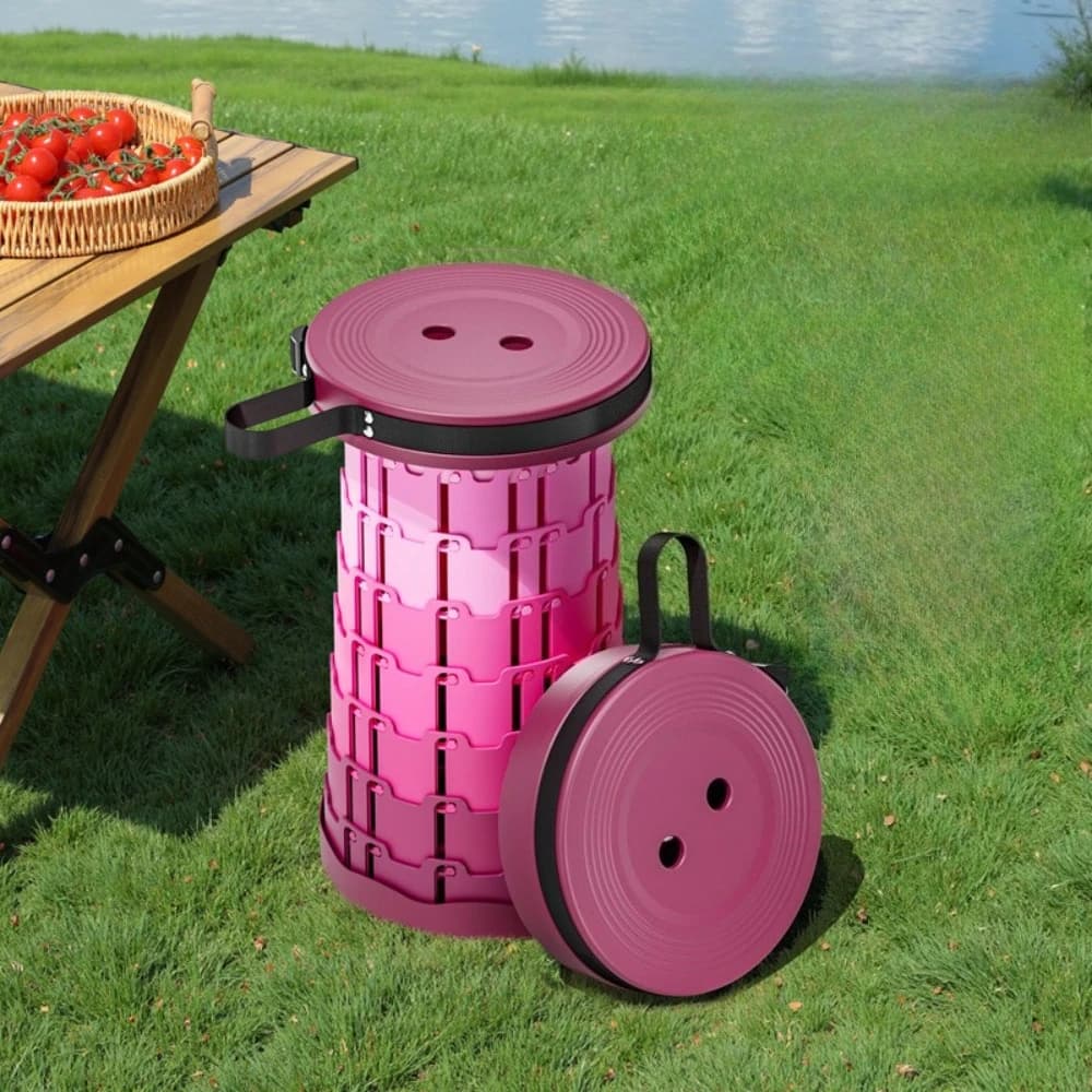 Tabouret pliant hauteur réglable pieds antidérapants pour pêche BBQ camping randonnée portable