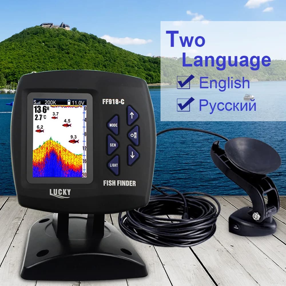 Finder pêche filaire FF918-C100DS écran couleur double fréquence 100m profondeur bateau sonar