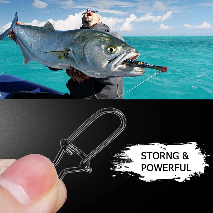 50Pcs Crankbait Snaps Stainless Steel Duo Lock Lure Snaps Quick Change Fishing C