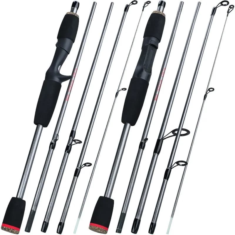 Canne spinning Sougayilang 5 sections 1.7m carbone ultralégère voyage pêche eau douce portable