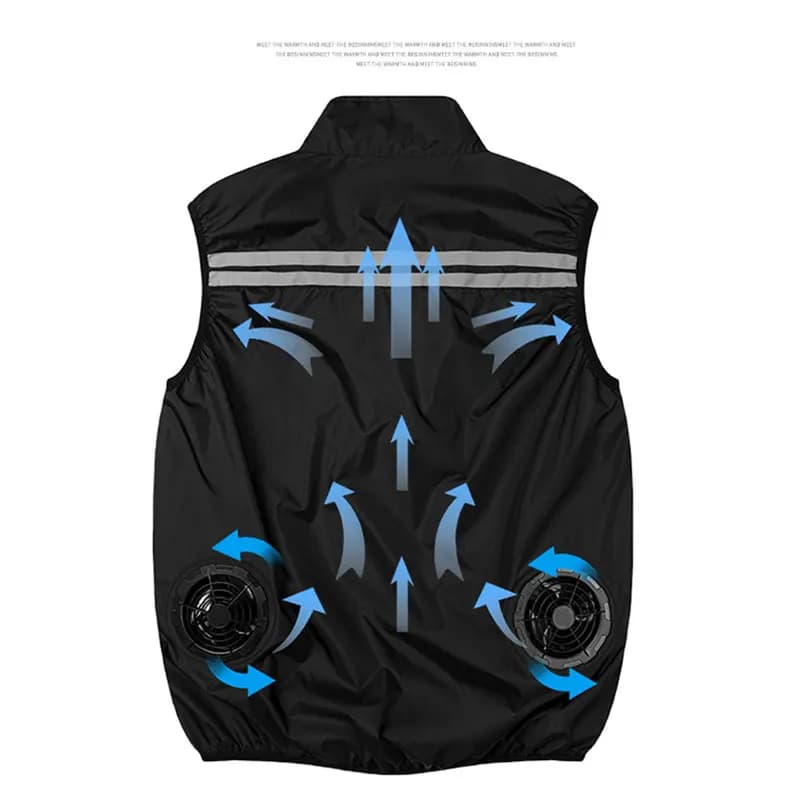 Veste Rafraîchissante sans Manches Homme et Femme pour Travail en Été avec Ventilation