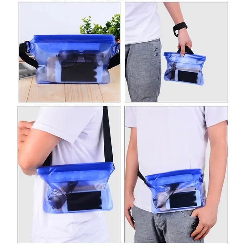 Sac étanche triple couche avec bandeau ajustable pour protection sous-marine et activités aquatiques