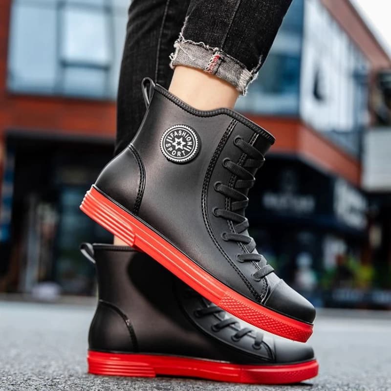 Bottes de pluie homme 2025 doublées polaire imperméables mode pas cher pêche boue