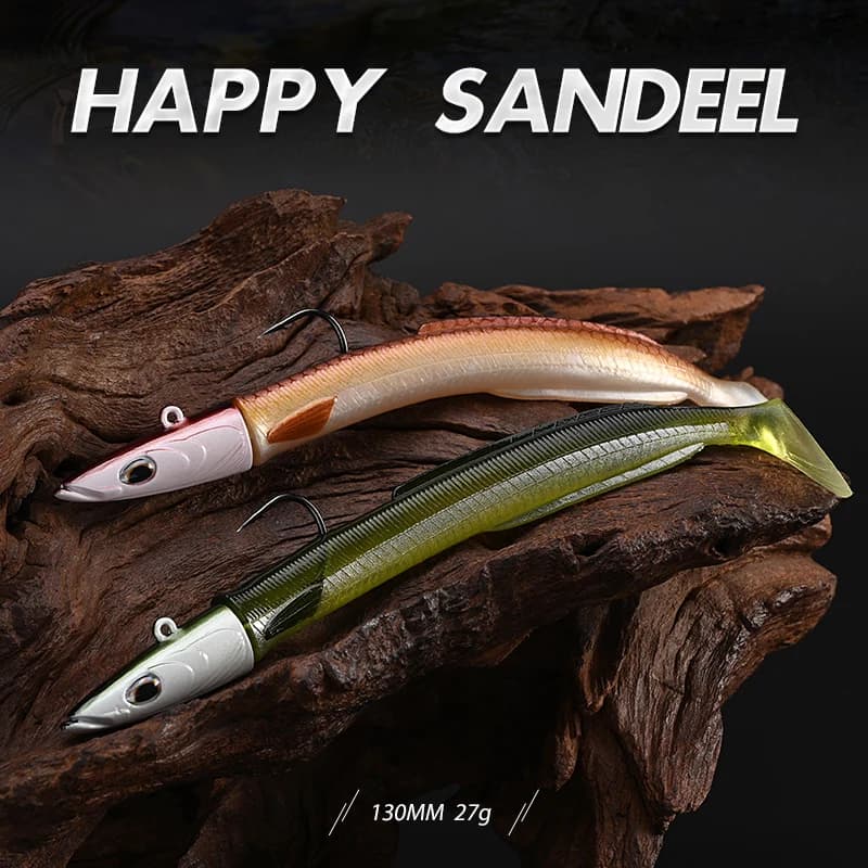 Leurre souple sandeel vibrant 13cm 27g pour pêche en mer leurre souple paddle tail