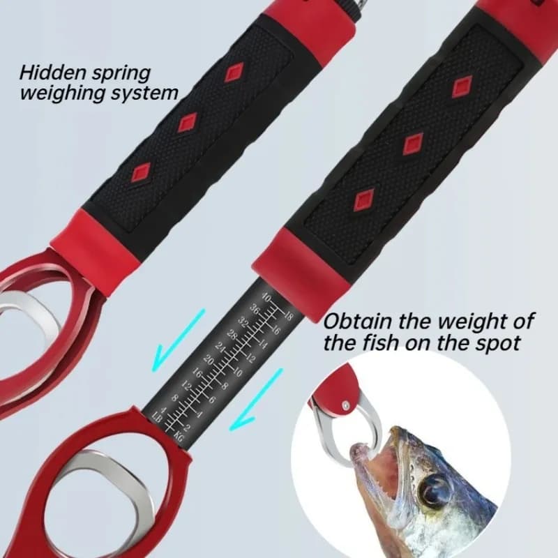 Pince à lèvres pêche aluminium avec balance intégrée - Outil multifonction extraction hameçons coupe-ligne
