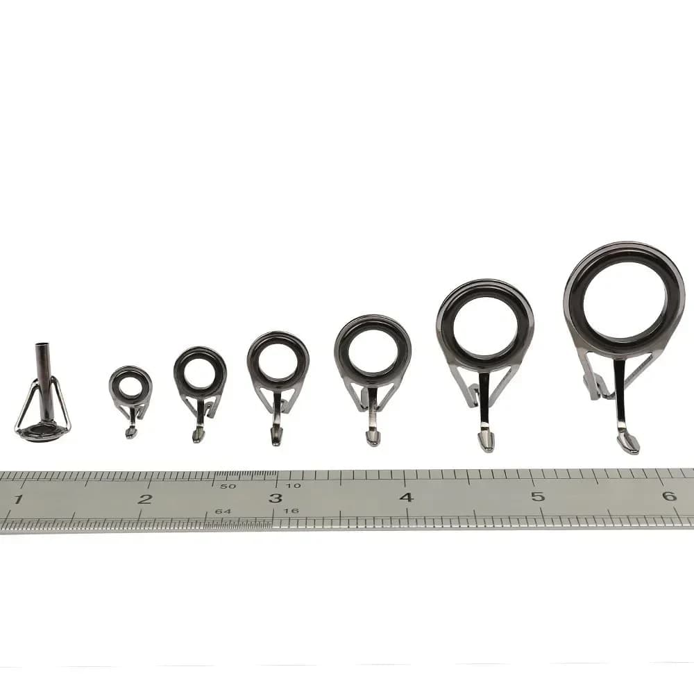 Kit de réparation pour canne à pêche, 7 pièces en acier inoxydable : anneaux guides, embouts