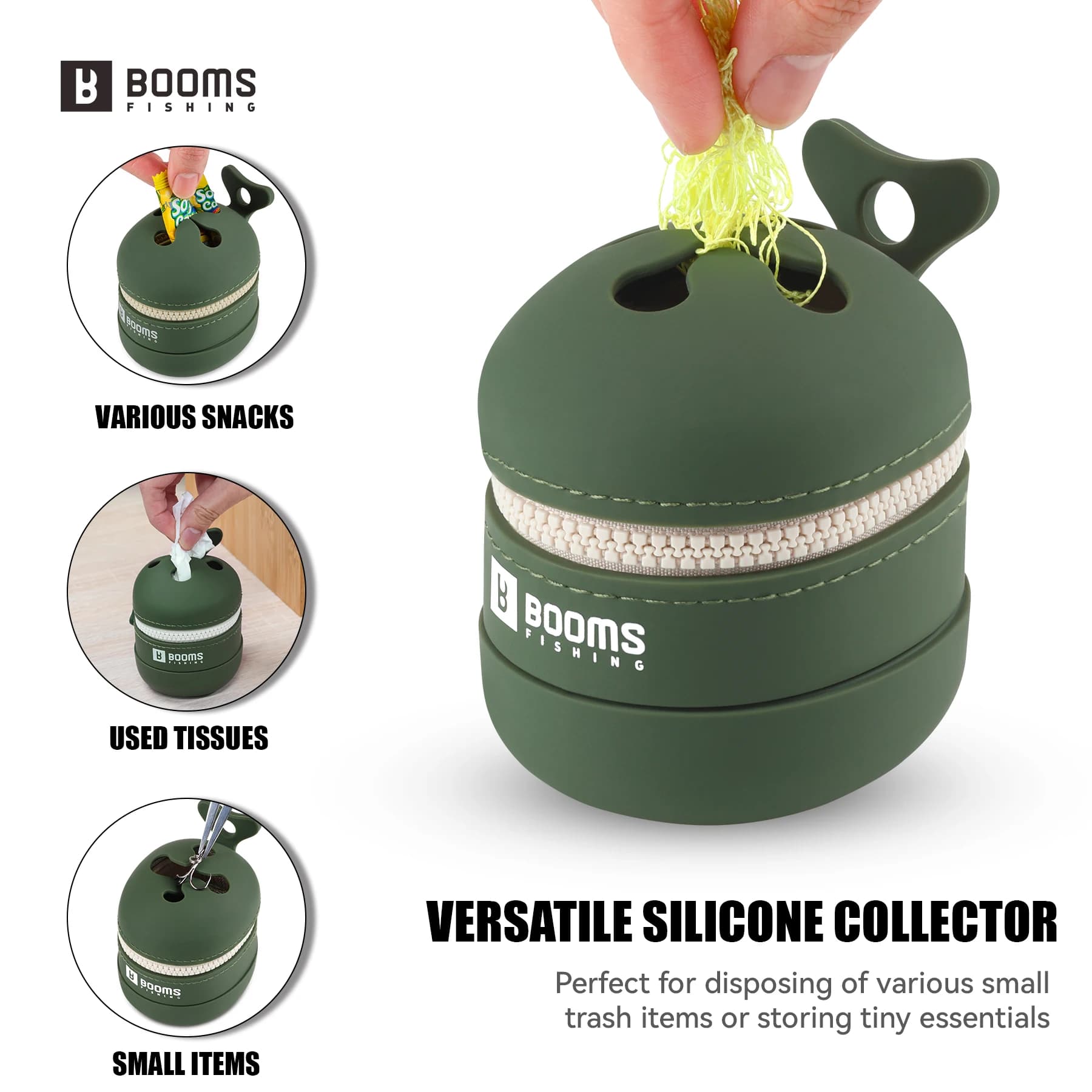 Collecteur de déchets rétractable pour ligne pêche - Récupérateur silicone hameçons et appâts usagés