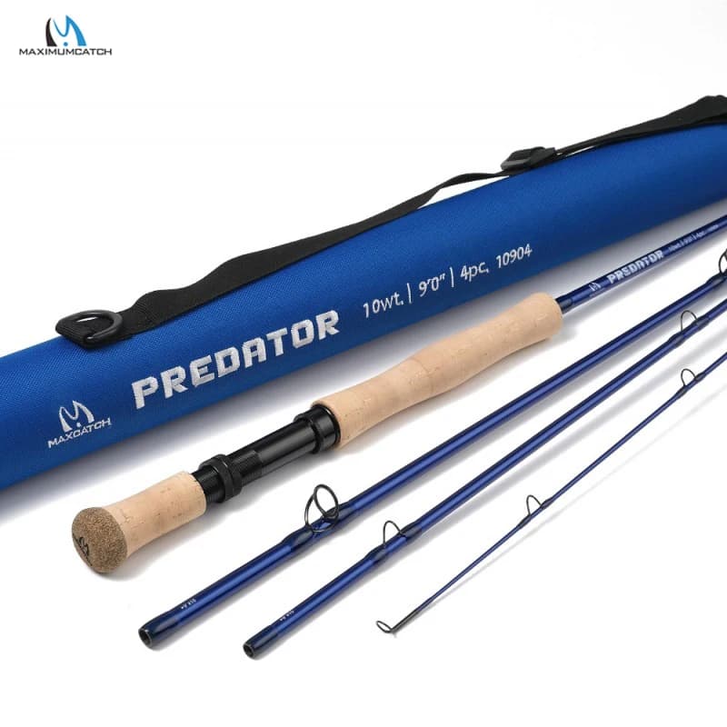 Canne à mouche MAXIMUMCATCH 9ft 8-12WT carbone haute densité 30T - canne 4 brins pêche prédateur mer