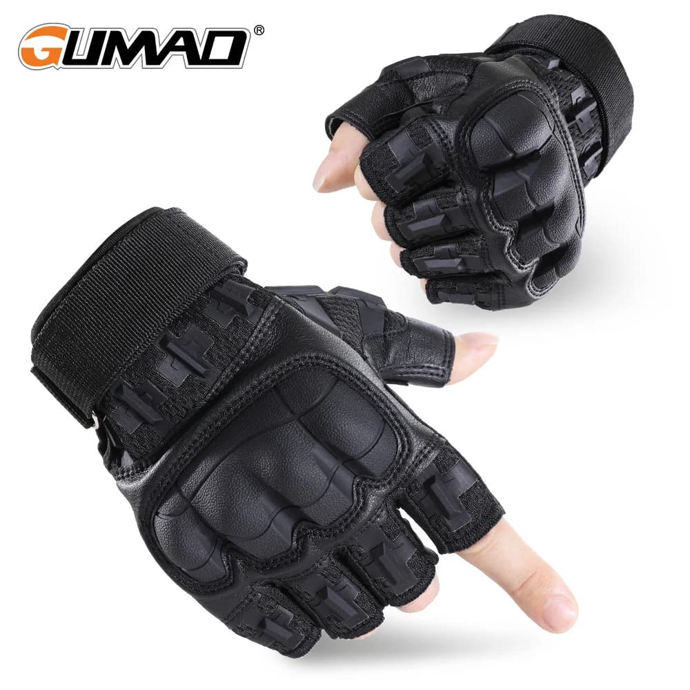 Gants tactiques sans doigts coque dure sports paintball airsoft pêche chasse vélo anti-dérapage