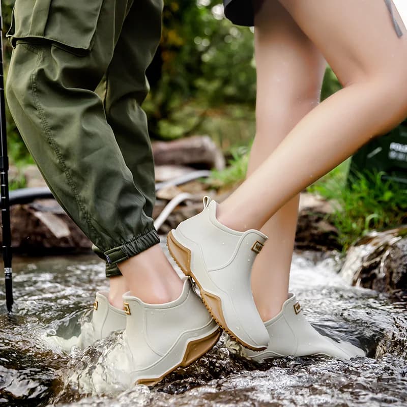 Bottes de pêche homme cheville imperméables antidérapantes résistantes pour pêche en rivière