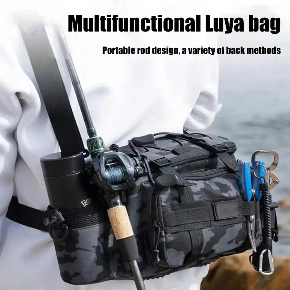 Sac de pêche ceinture banane pour leurres et accessoires, rangement utilitaire pêche et camping