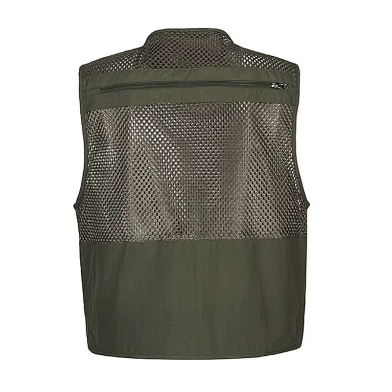 Veste sans manches pêche homme grande taille multi-poches respirant séchage rapide été